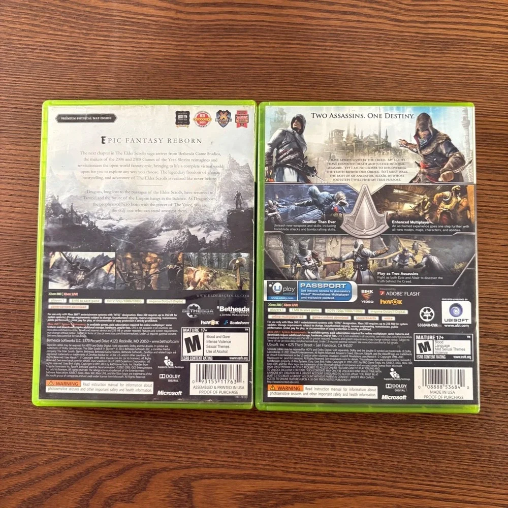 Xbox 360 Video Game Bundle Skyrim &‎ Assassin's Creed Revelations